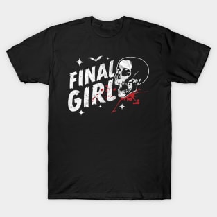 Final Girl Horror Movie Trope Slasher Film Skull Halloween T-Shirt